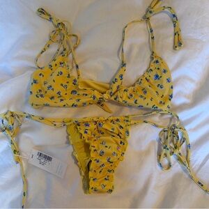 Frankie's Bikinis Yellow Floral Bikini